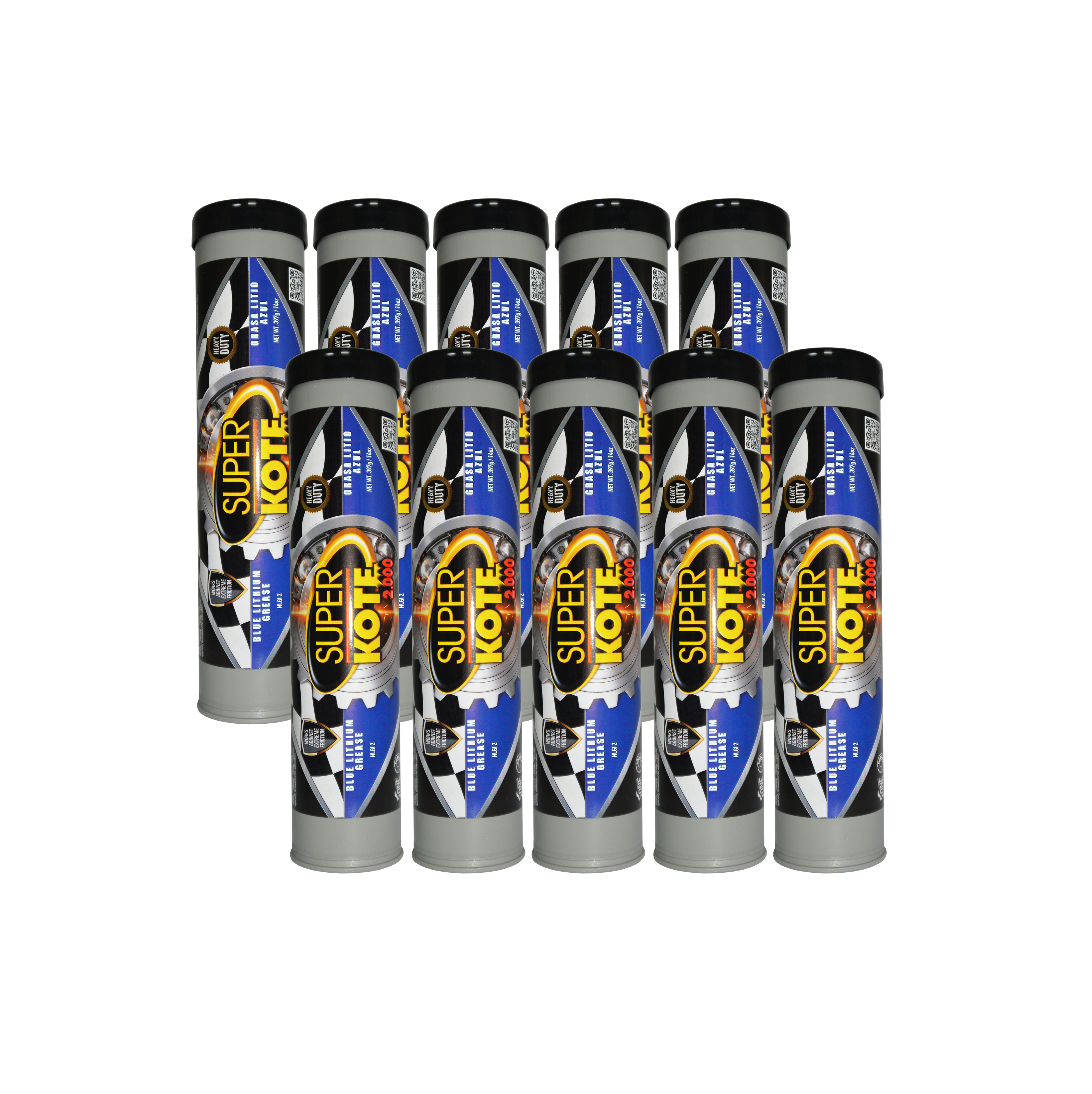 Grasa de Litio Azul en Cartuchos  EP2 NLGI 2 – SUPERKOTE 2000 – 397gr x 10un