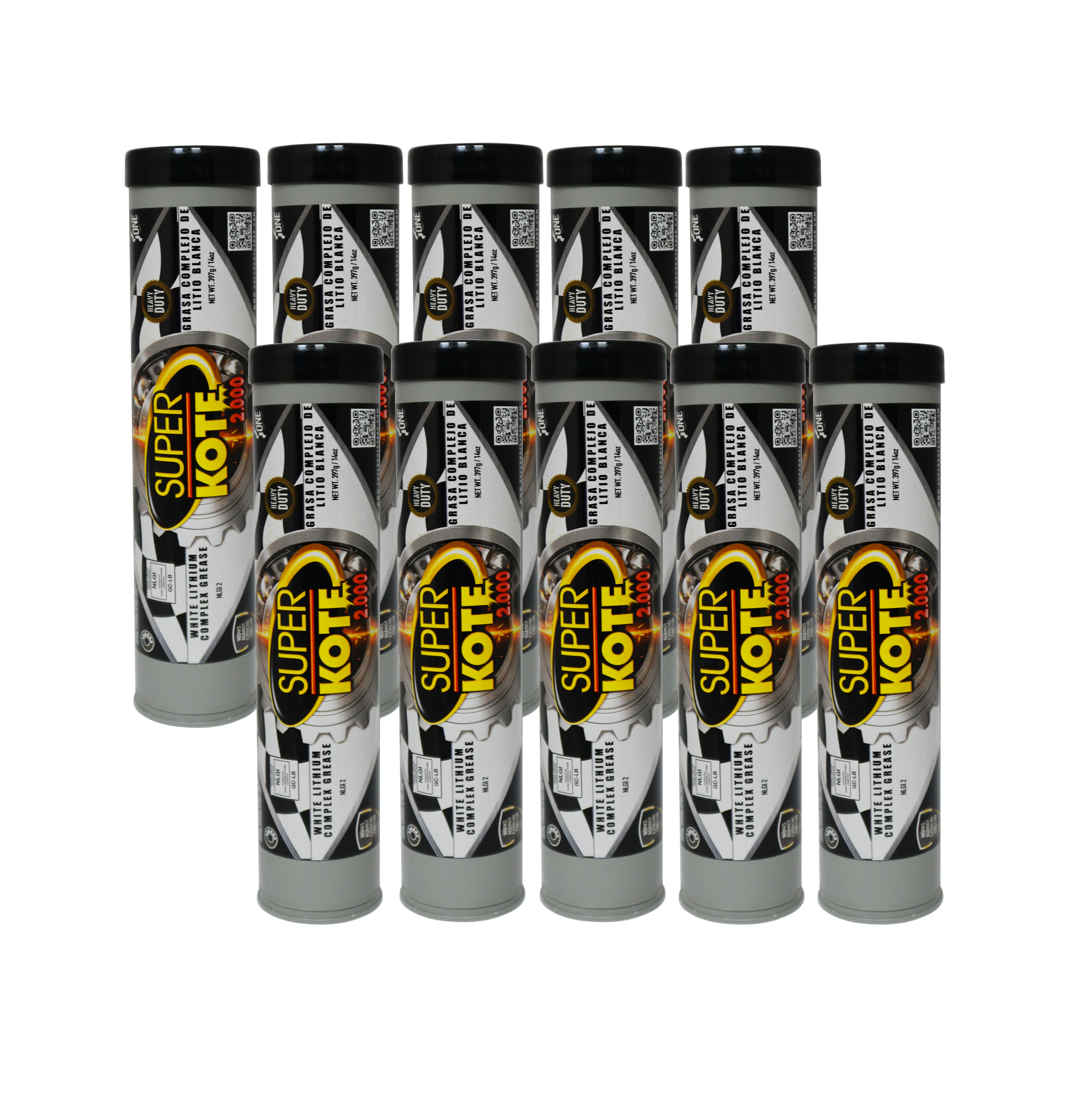 Grasa Complejo de Litio Blanca Cartuchos EP2 NLGI 2 – SUPERKOTE 2000 – 397gr x 10un-3