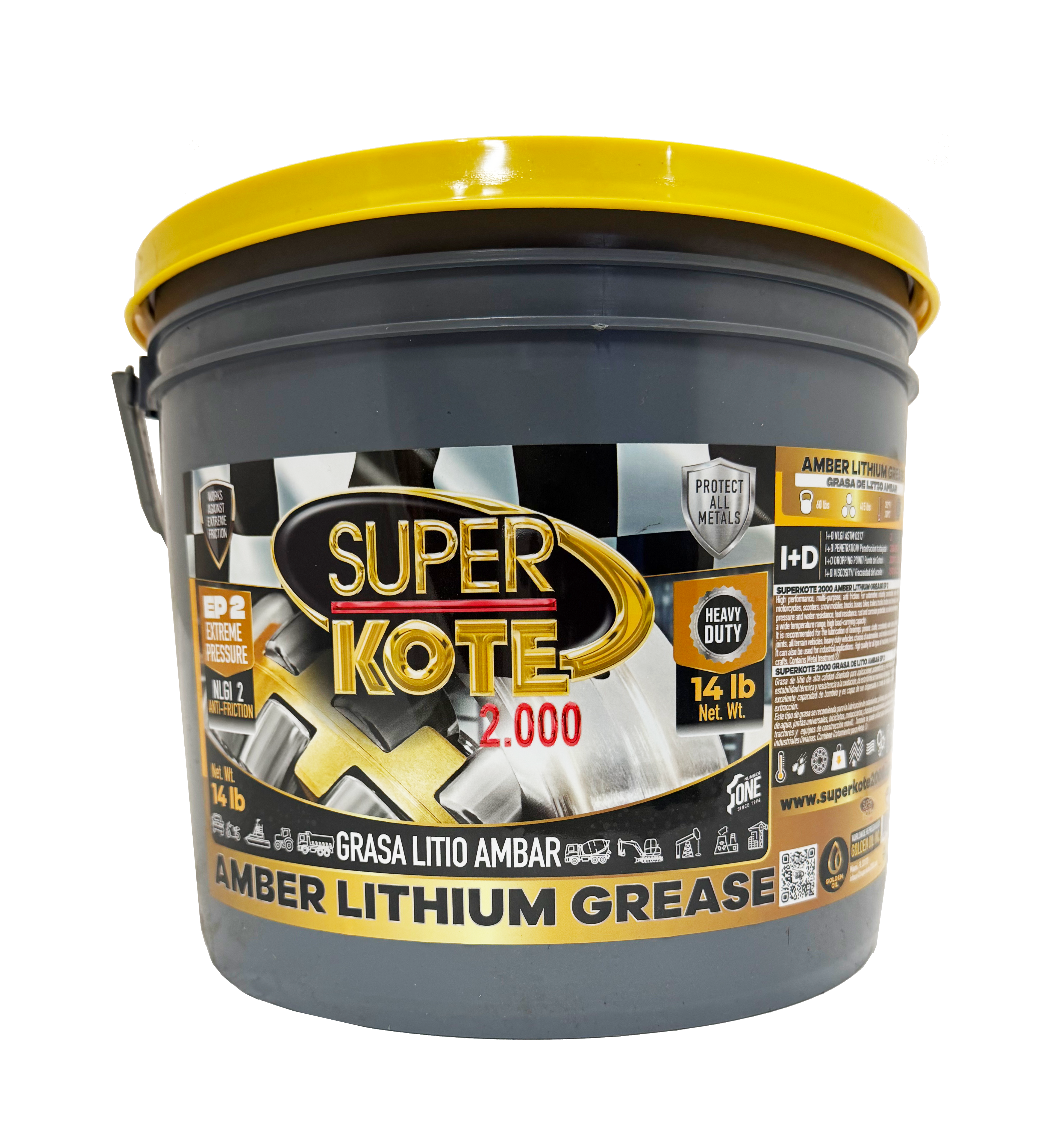 Grasa de Litio Ambar Multiproposito EP2 NLGI 2 – SUPERKOTE 2000 – 14 lb-3