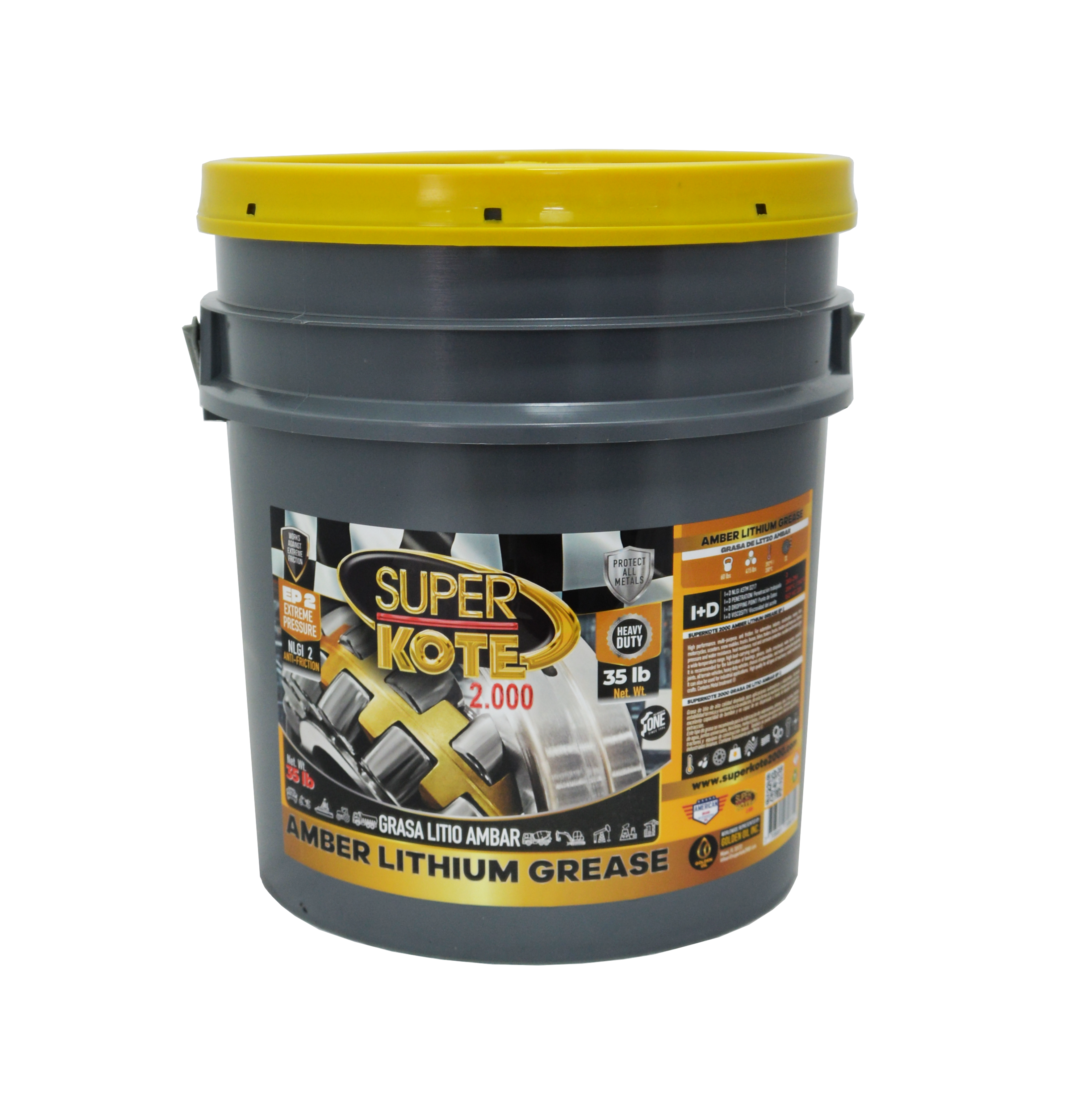Grasa de Litio Ambar Multiproposito NLGI 2 – SUPERKOTE 2000 – 35 lb
