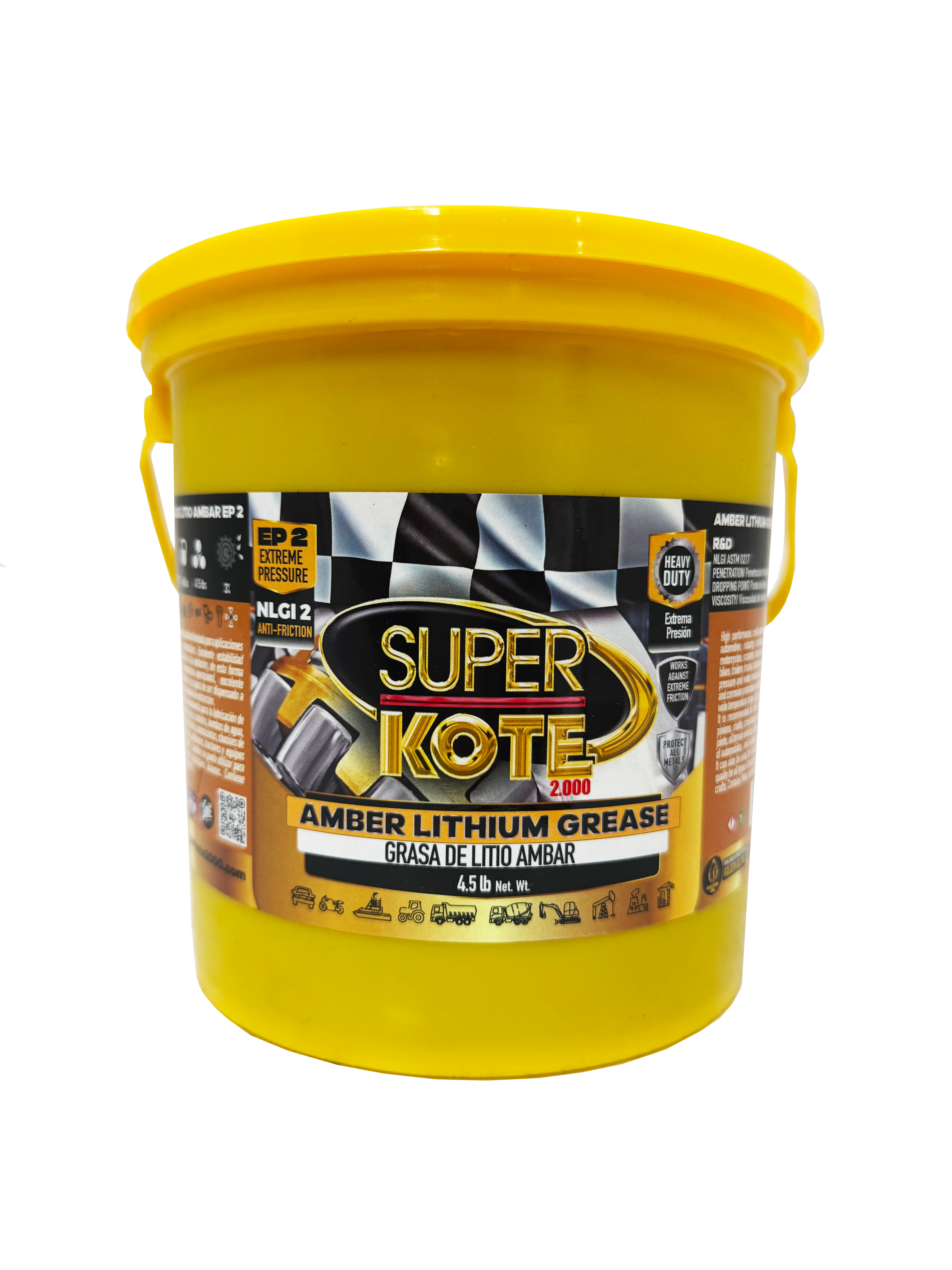 Grasa de Litio Ambar Multiproposito EP2 NLGI 2 – SUPERKOTE 2000 – 4.5 lb-3