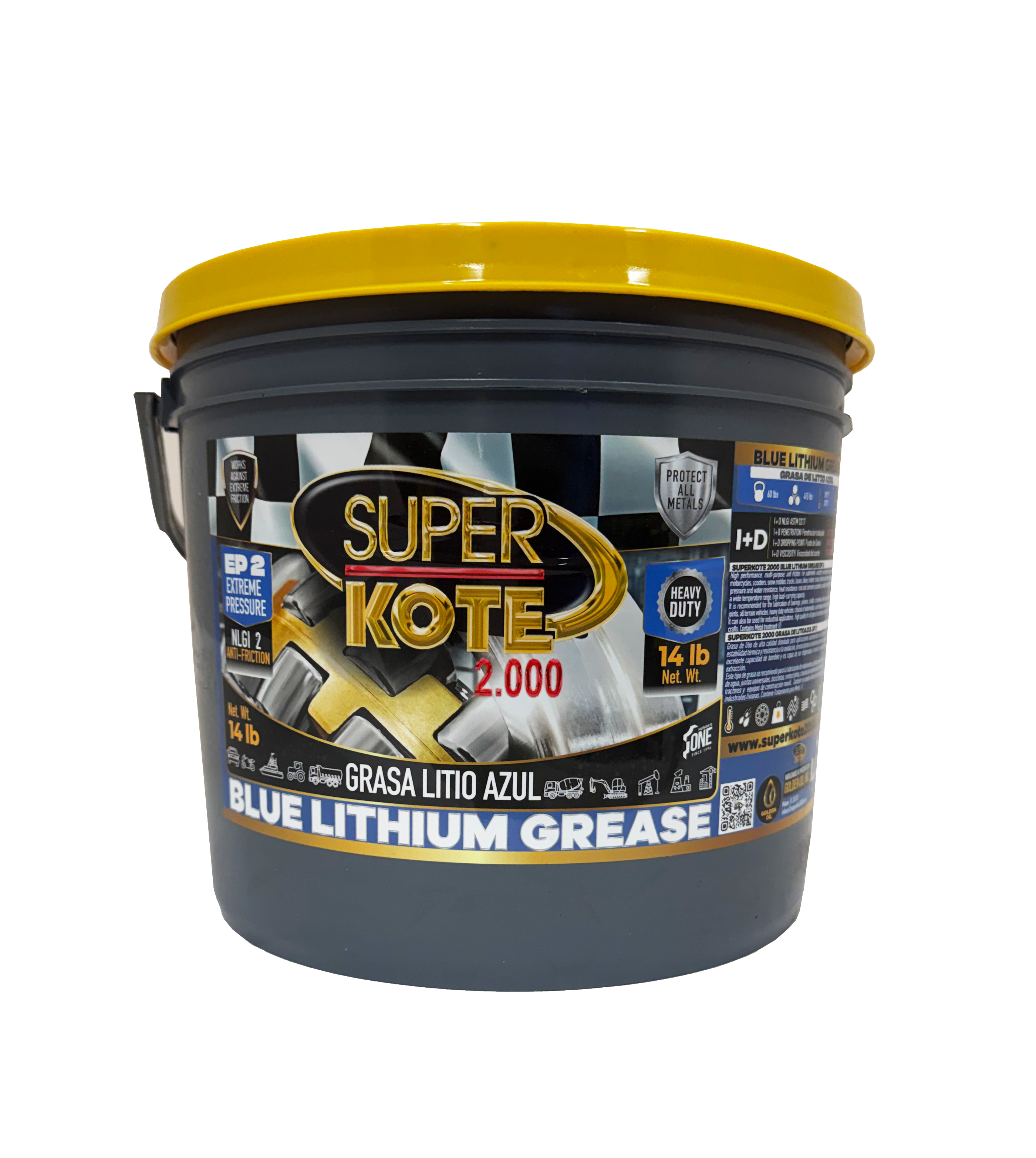 Grasa de Litio Azul EP2 NLGI 2 – SUPERKOTE 2000 – 14 lb