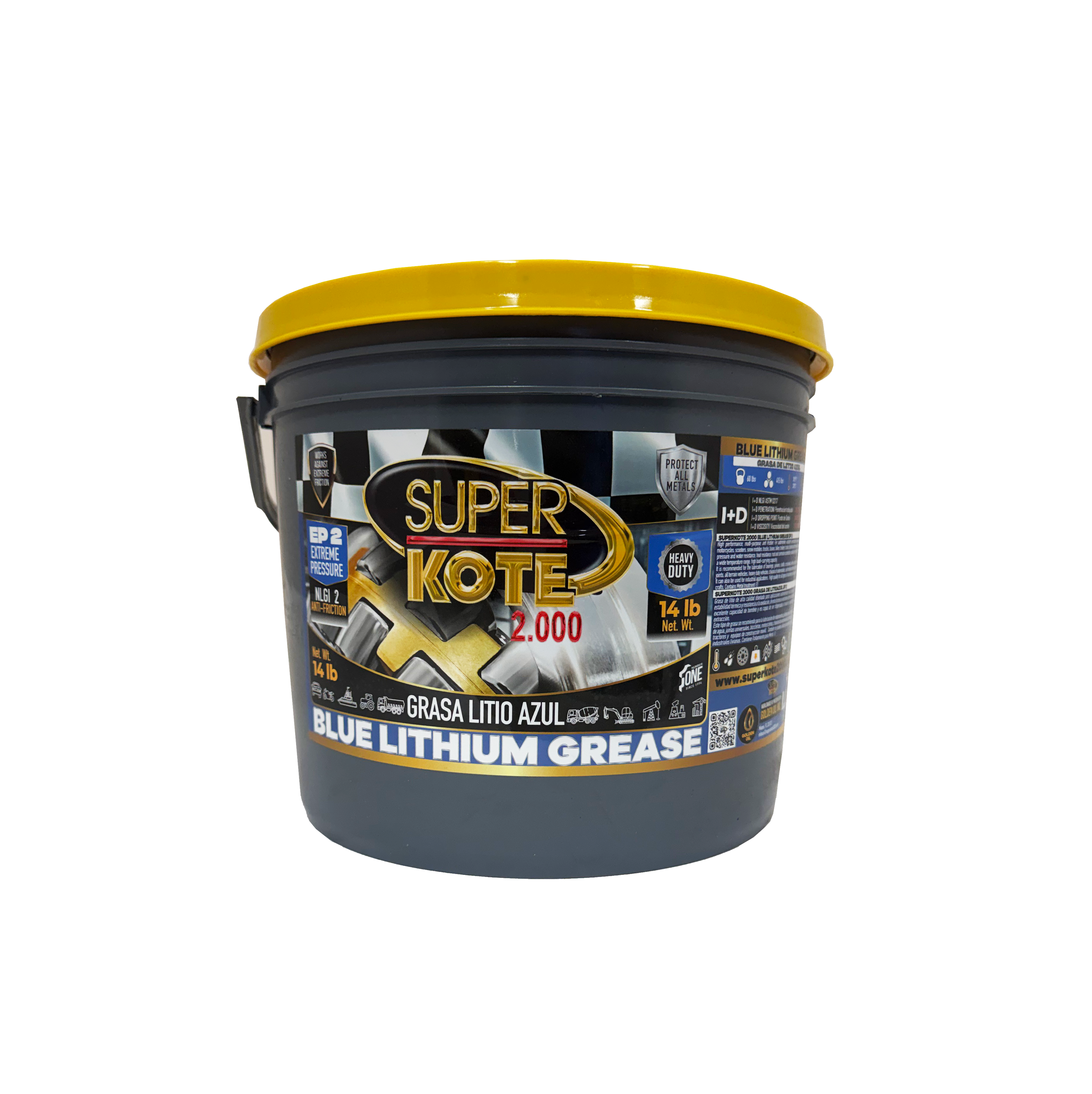 Grasa de Litio Azul EP2 NLGI 2 – SUPERKOTE 2000 – 14 lb