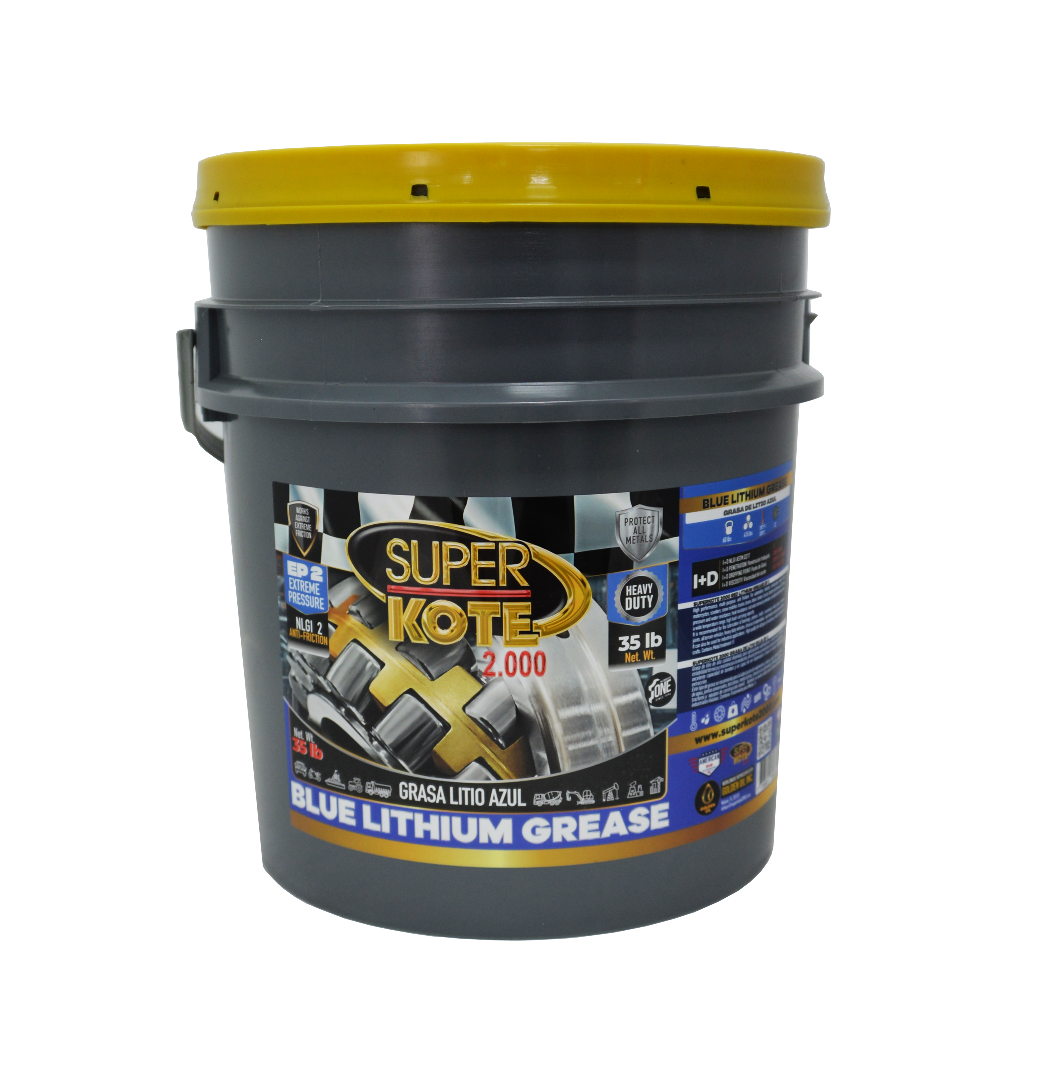 Grasa de Litio Azul EP2 NLGI 2 – SUPERKOTE 2000 – 35 lb