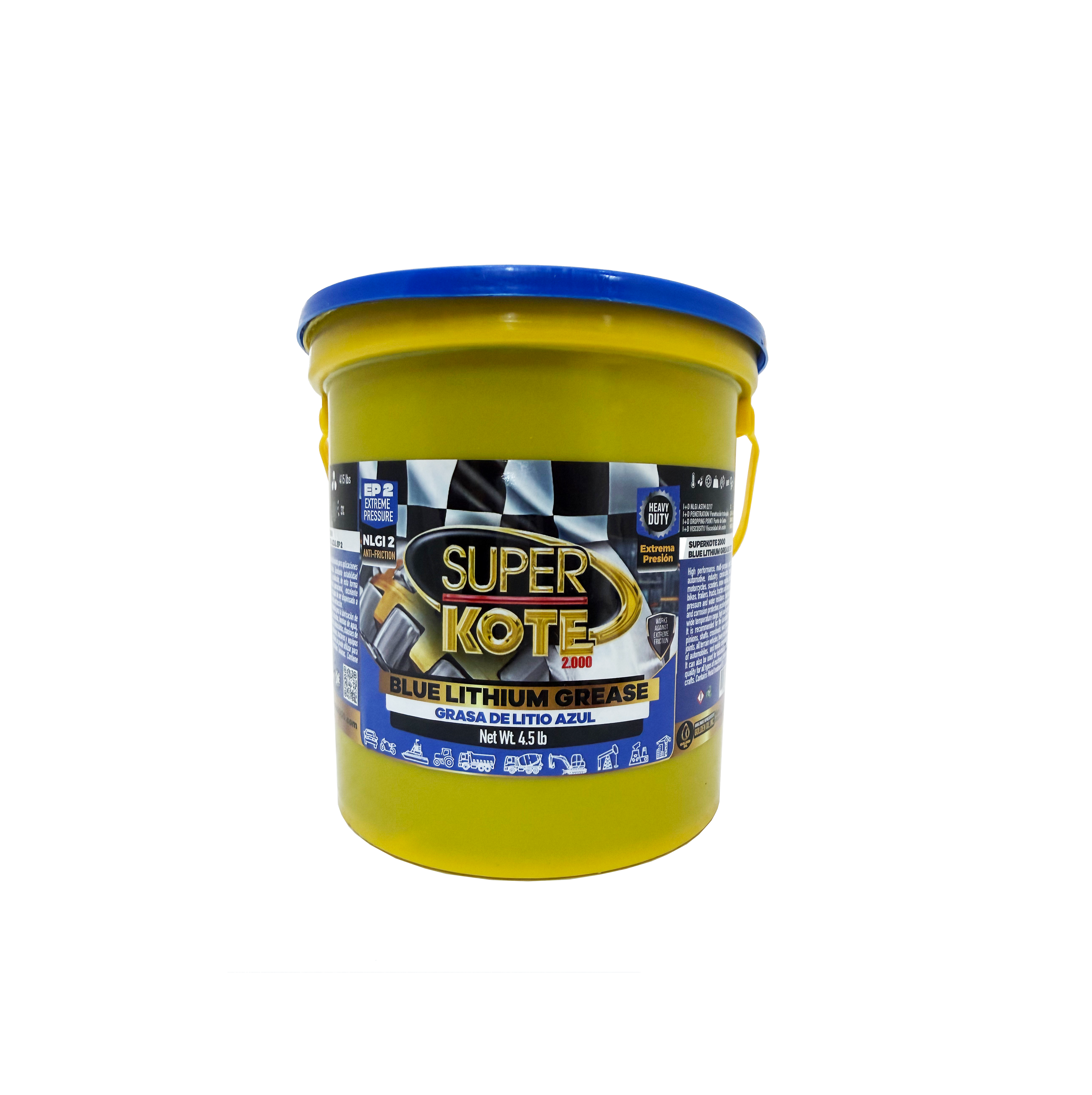 Grasa de Litio Azul EP2 NLGI 2 – SUPERKOTE 2000 – 4.5 lb