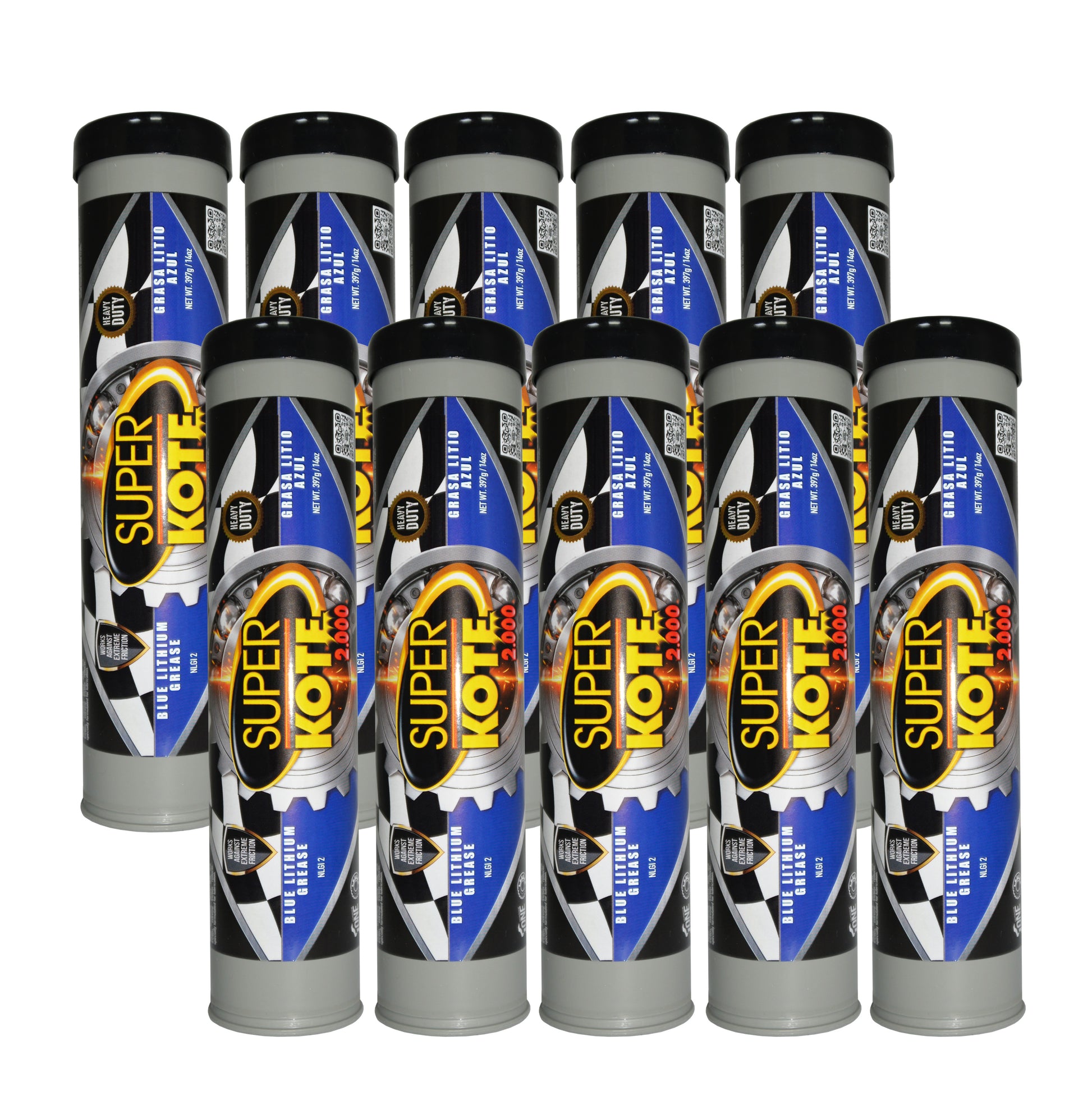 Grasa de Litio Azul en Cartuchos  EP2 NLGI 2 – SUPERKOTE 2000 – 397gr x 10un-3