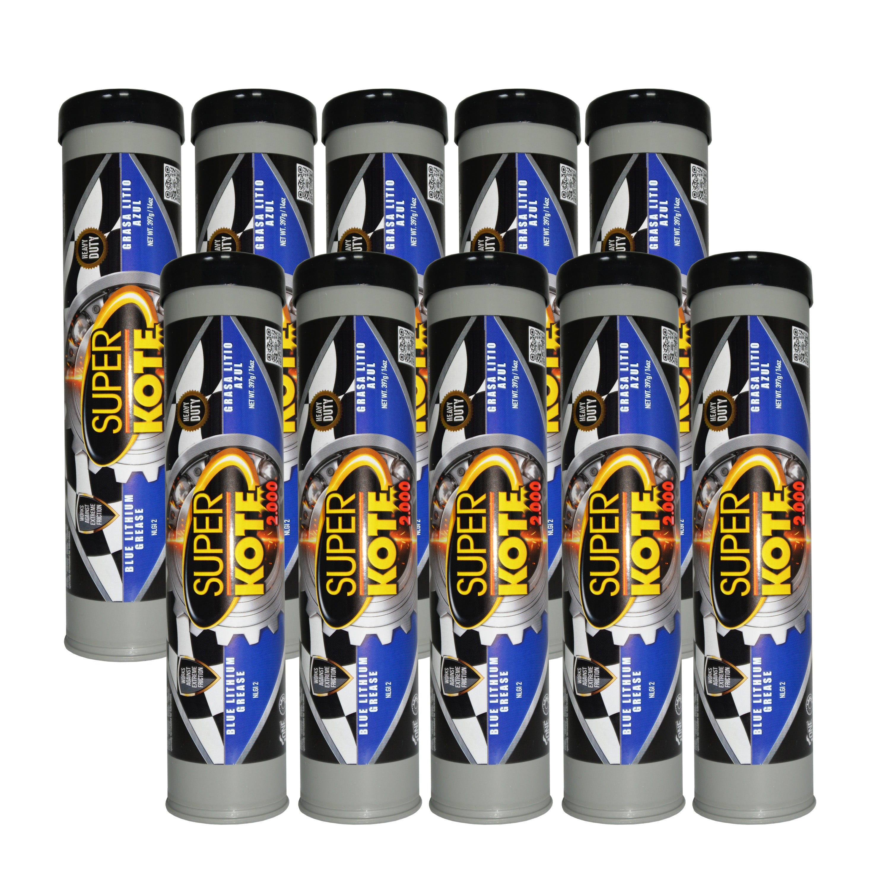 Grasa de Litio Azul en Cartuchos  EP2 NLGI 2 – SUPERKOTE 2000 – 397gr x 10un-3
