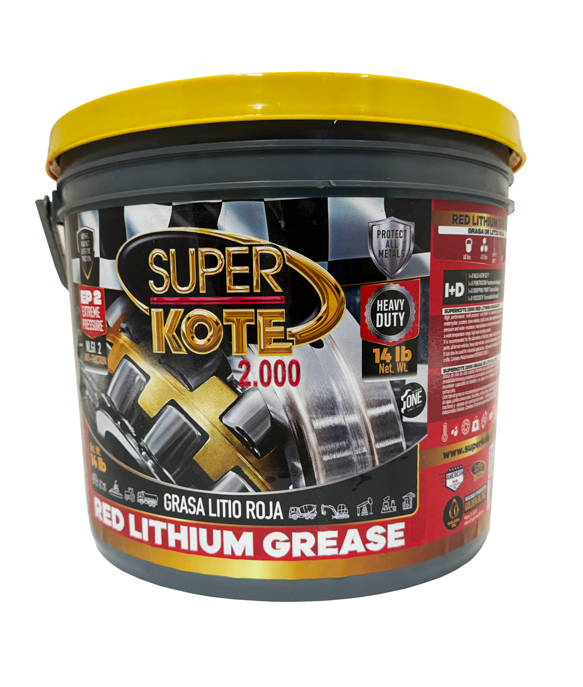 Grasa de Litio Roja EP2 NLGI 2 – SUPERKOTE 2000 – 14 lb-3