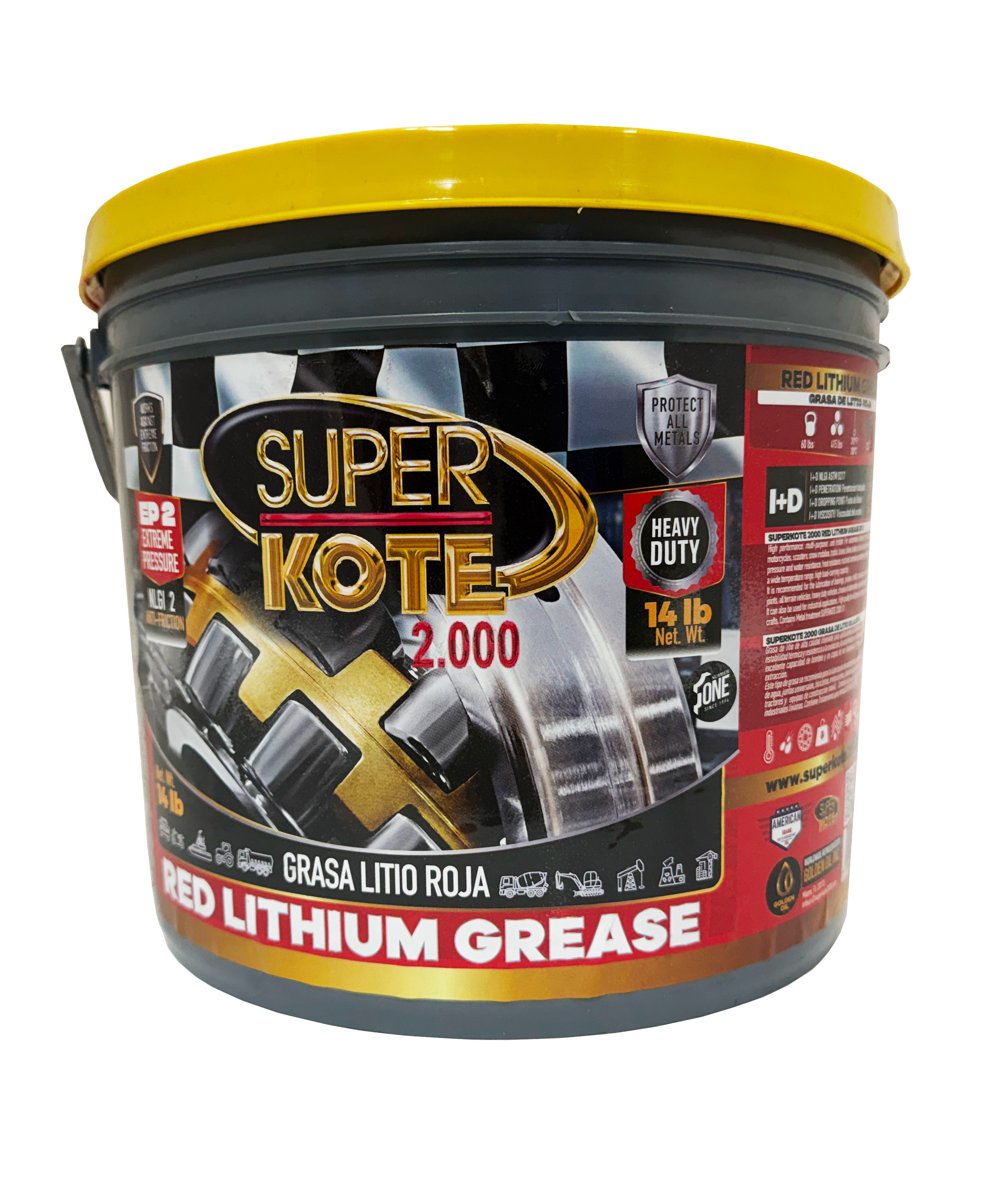 Grasa de Litio Roja EP2 NLGI 2 – SUPERKOTE 2000 – 14 lb-3