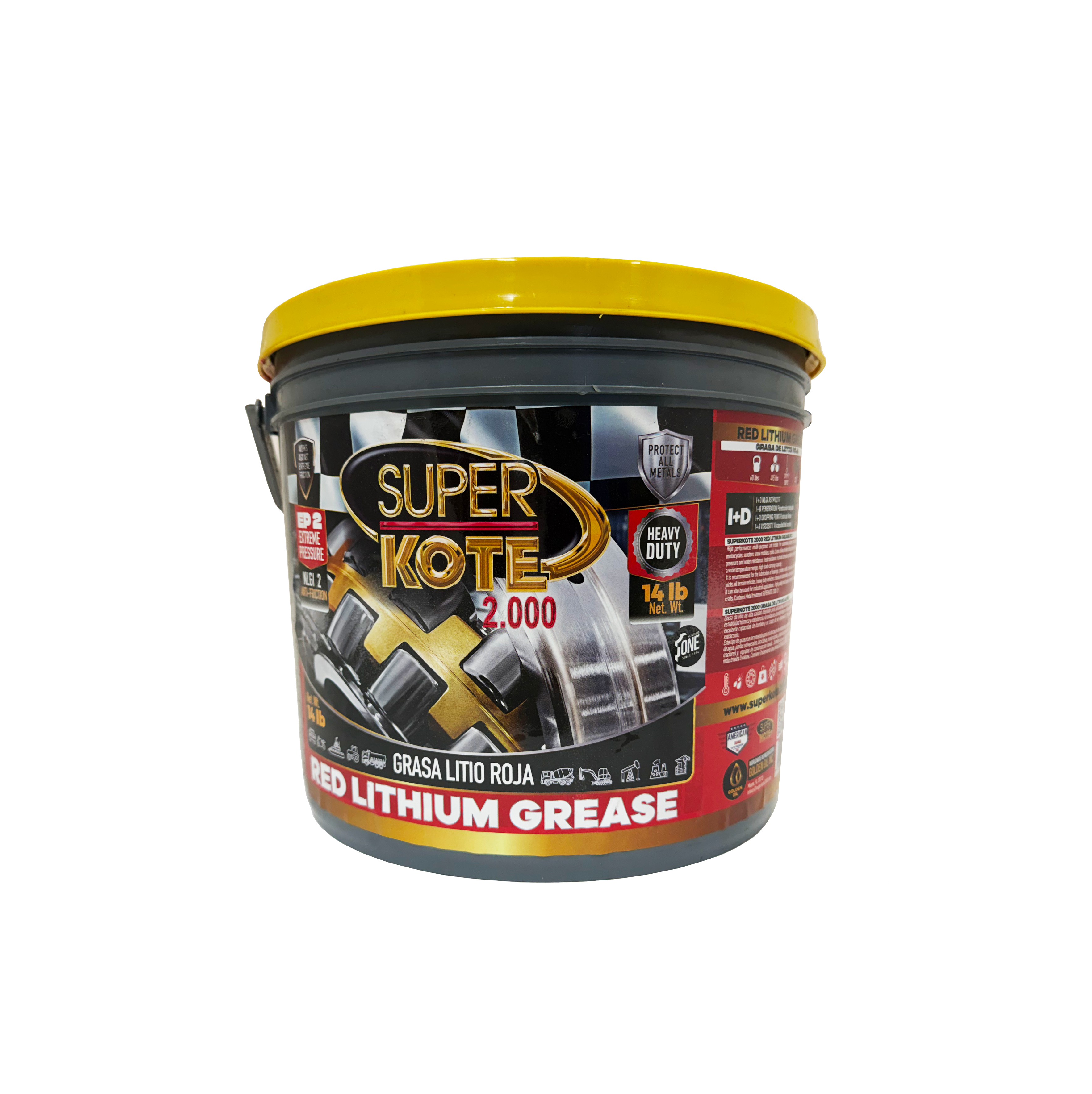 Grasa de Litio Roja EP2 NLGI 2 – SUPERKOTE 2000 – 14 lb