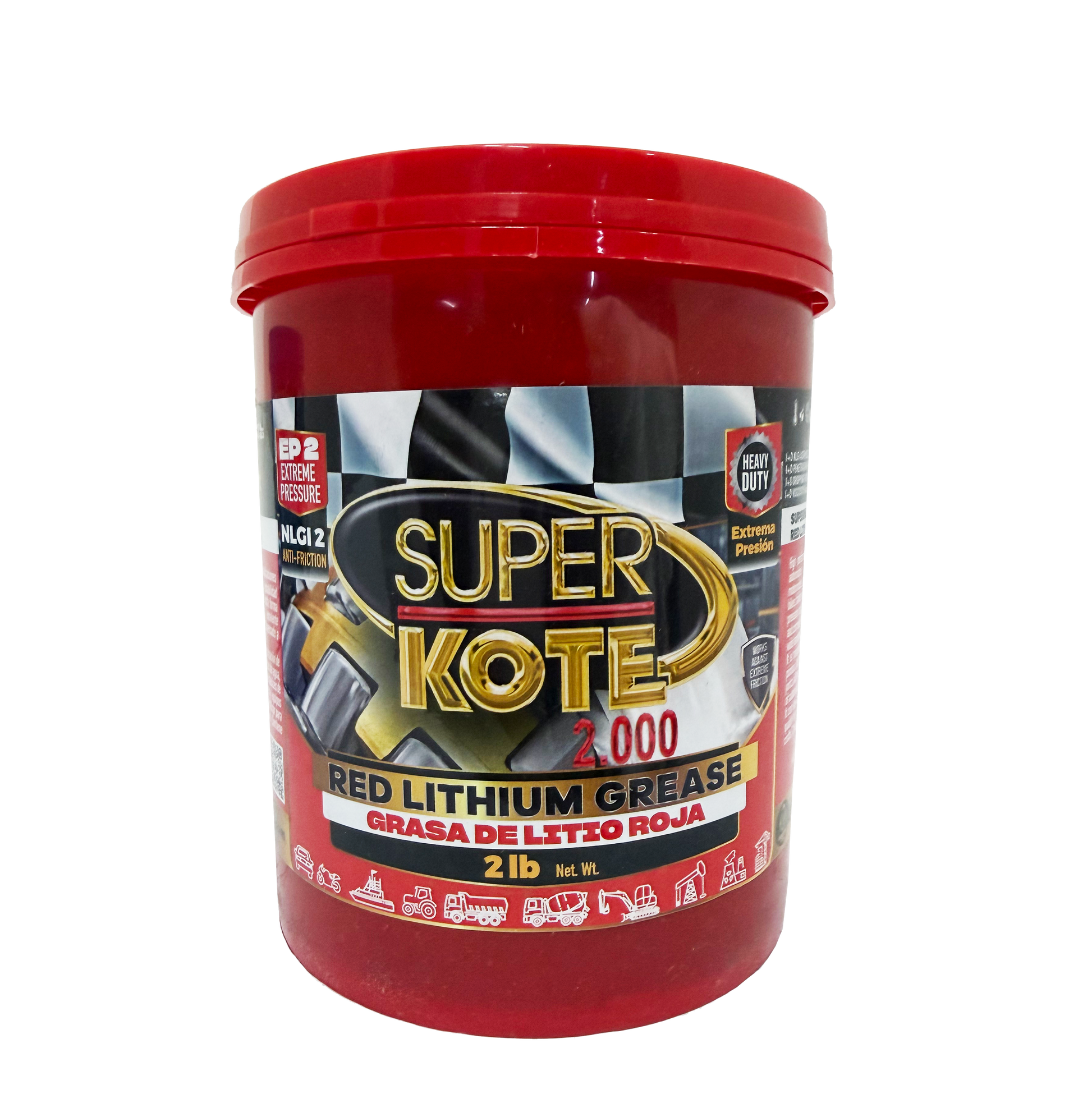Grasa de Litio Roja EP2 NLGI 2 – SUPERKOTE 2000 – 2 lb-2