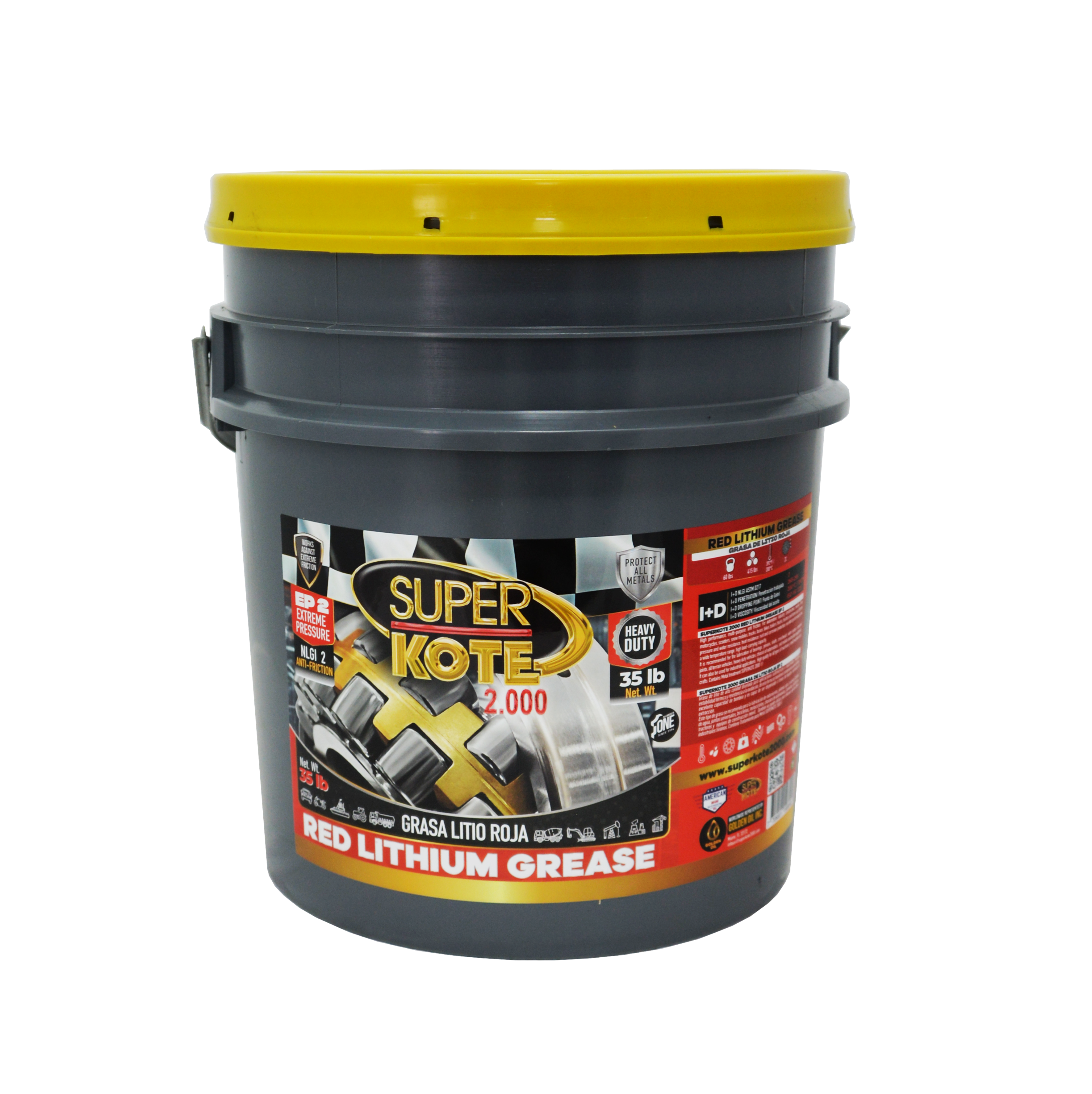 Grasa de Litio Roja EP2 NLGI 2 – SUPERKOTE 2000 – 35 lb