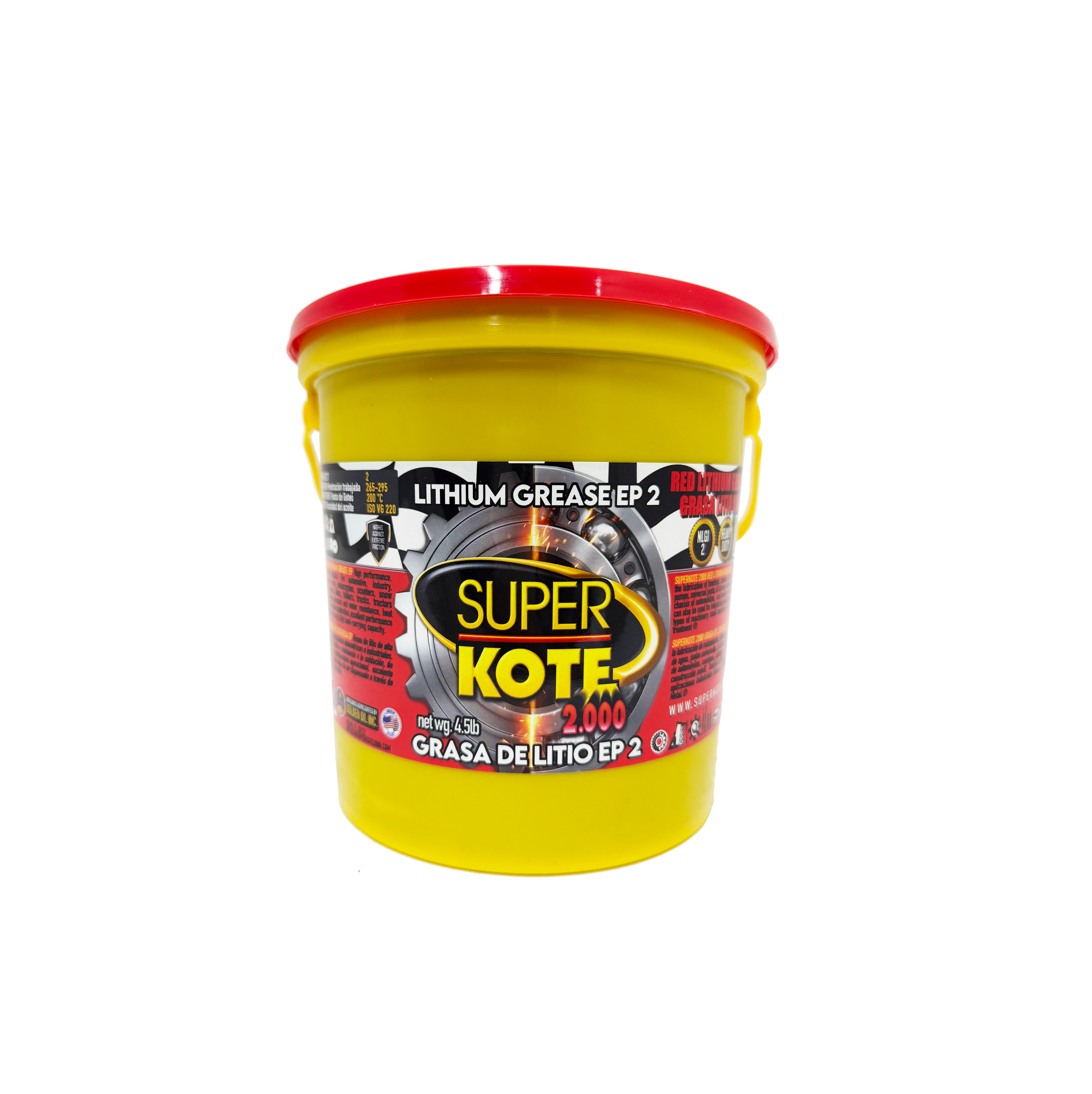 Grasa de Litio Roja EP2 NLGI 2 – SUPERKOTE 2000 – 4.5 lb