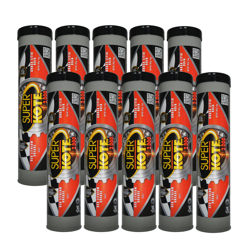 Grasa de LitioRoja en Cartuchos  EP2 NLGI 2 – SUPERKOTE 2000 – 397gr x 10un-3